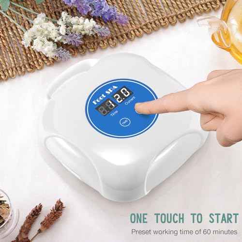 Upgrade Ionic Foot Bath Detox Machine - Ionic Detox Foot Bath, Foot Detox Machine, Touch ON/OFF, LCD & Timer for Home Use Beauty Salon (2 Arrays,100 Liners,1 Blue Bag)
