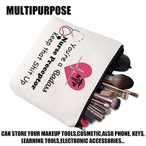 JYTAPP Nurse Appreciation Gifts for NP Makeup Bag Nurse Preceptor Gifts You’re a Badass Nurse Preceptor Keep that Shit Up Makeup Bag Preceptor Thank You Gift