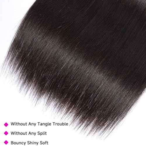 12A Straight Bundles Human Hair 24 26 28 Inch 3 Bundles Human Hair Straight Human Hair Bundles 100% Unprocessed Brazilian Virgin Human Hair Extension