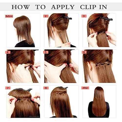 Asteria Hair Clip In Hair Extensions Real Human Hair for Women Highlights Chocolate Brown to Caramel Blonde Colored Hair Extensions Straight Hair 7pcs 120g 20 Inch