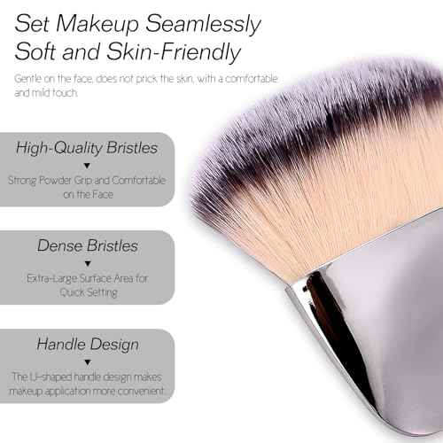Makeup Brushes Set, Mini Multi-functional Loose Powder and Blush Brush, Portable Soft Hair Beauty Tool (Silver)