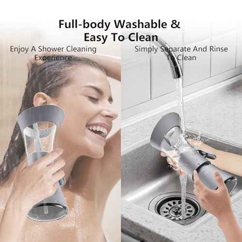 Manual Ear Wax Removal Kit - One-Hand Control Ear Cleaner Tool, Easy to Use Ear Irrigation Flushing System with Soft Silicone Tip for Effective & Safe to Clean Ear Built Up Wax Home Use(Gray)