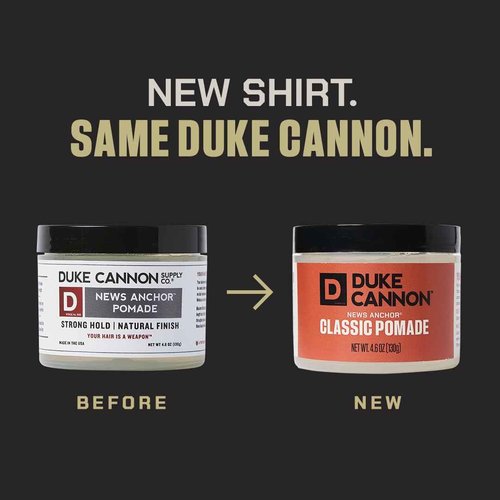 Duke Cannon Pomade 2-Pack Bundle – News Anchor Classic & Hurricane Hold, 4.6 oz Each – Strong Hold, Easy Rinse, Water-Based Formula, Ideal for Short to Medium Styles