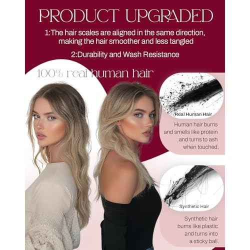 Moresoo Weft Hair Extensions Human Hair Blonde Double Weft Sew in Human Hair Extensions Golden Platinum Blonde Hair Wefts Human Hair Sew in Extensions Blonde Remy Hair 100G 22Inch