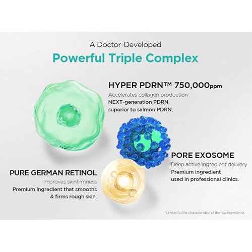 ReDRN Exosome Ampoule¤ÓBiome PDRN 750,000ppm + Retinol + Exosome¤ÓFace Serum for Pore Tightening & Firming¤ÓKorean Skin Care (0.50 fl.oz. X 2EA)