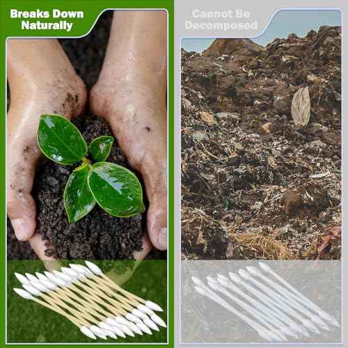 1000 Precision Tip Bamboo Cotton Swabs ? Biodegradable & Organic Cotton Buds with Precision Tips ? Eco-Friendly Wooden Swabs for Makeup, Cleaning, Crafts, and Baby Care
