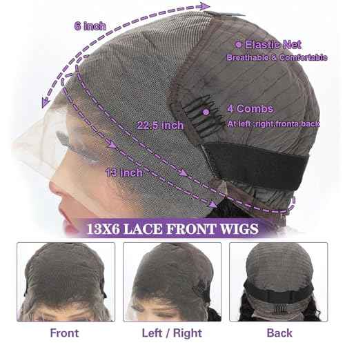 13x6 Full Lace Frontal Wig Water Wave Virgin Human Hair Wigs 200% 18 Inch Deep Wave 13x6 HD Full Lace Frontal Wigs For Black Women Wet and Wavy Wig