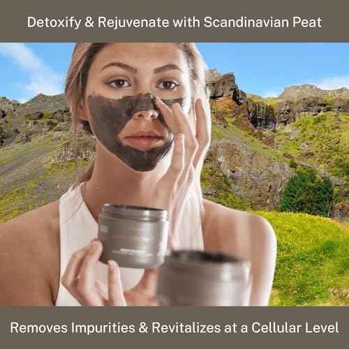 InfiniteAloe Nordic Mud Face Mask Skin Care Treatment, Peat + Charcoal + Aloe Vera + HA Combined, Suitable for All Skin Types - 4oz.