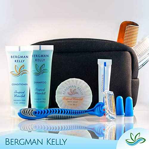 BERGMAN KELLY Travel Size Body Wash (1 fl oz, 200 PK, Tropical Waterfall), Delight Your Guests with an Invigorating and Refreshing Hotel Body Wash, Mini and Small Size Guest Hotel Toiletries in Bulk