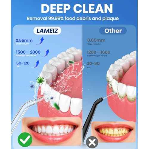 Water Flosser, 300ML Portable Cordless Water Dental Flossers for Teeth Deep Cleaning, IPX7 Waterproof Rechargeable Electric Oral Irrigator Teeth Pick for Travel Home Use and Braces Care (Black)