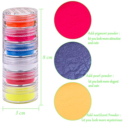 Duufin 54 Colors Nail Pigment Powder Colorful Luminous Iridescent Glitter Pearlescent High-Gloss Halo Powder Pigment for Nails Art, Body and Crafts