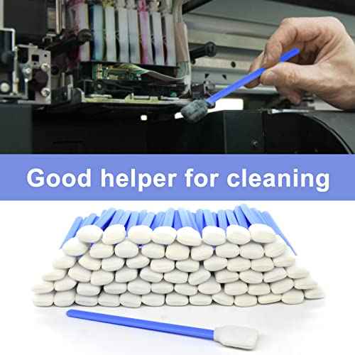 (100pcs) 5.11" Square Rectangle Foam Cleaning Swab Sticks-Blue