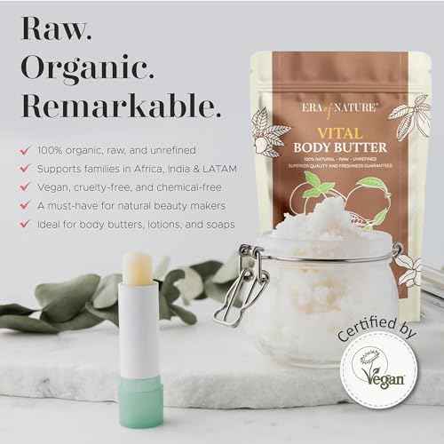 Era of Nature Organic Shea, Mango & Cocoa Body Butter ? Raw, Unrefined, 100% Natural ? Perfect Base for DIY Skincare, Body Butters, Lotions, Soaps & Lip Balms ? Essential for Homemade Creations ? 16oz