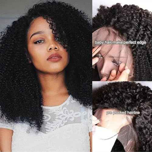 14 Inch Bob Wig Human Hair Kinkycurly Wig Human Hair 13x4 Lace Front Wigs 200 Density Glueless Wigs Human Hair Pre Plucked With Baby Hair Kinky Curly Short Bob Wigs For Black Women