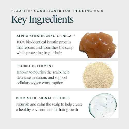 VIRTUE Flourish Conditioner for Fine or Thinning Hair, Sulfate Free Hair Growth Product, Detangles and Thickens, Color Safe