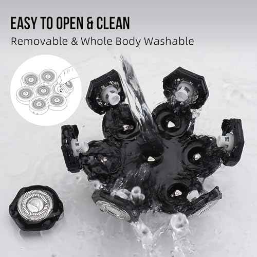 Bald Head Shaver Replacement Blades for Head Shaver, Premium 7 Blades Shaver Replacement Heads for Universal Head Shavers and Freedom Bald Men Grooming, 3 Cleaning Brush, 3 Pack