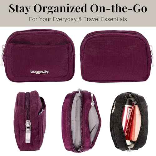 Baggallini Women's Pocket Cosmetic - Lightweight Bag - Travel Essentials Makeup Organizer Mini