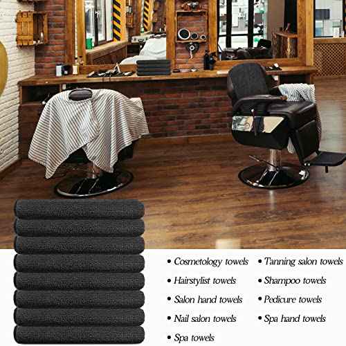 Panelee 36 Packs of Bleach Proof Towels Microfiber Absorbent Salon Towels Bleach Resistant Salon Hand Towels for Gym, Bath, Spa, Shaving, Shampoo, Home Hair Drying, 16 x 28 Inches (Black)