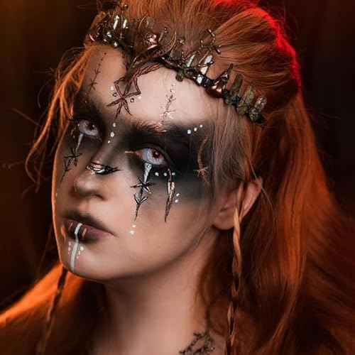 Green Fairy Crystal Crown - Handmade Raw Quartz Tiara with Bronze Crow Branch Moon Elf Headpiece Fantasy Forest Witch Crown Wedding Renaissance Halloween Cosplay Woodland Headband