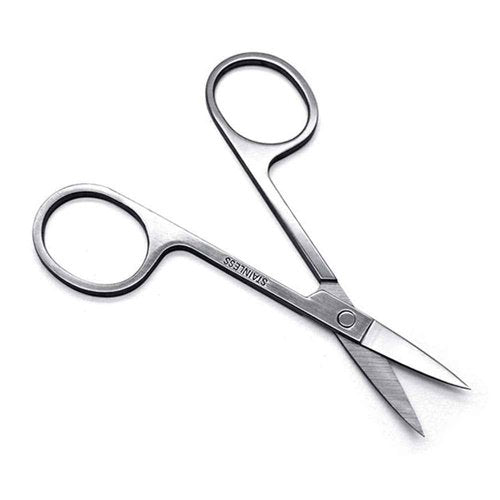 Small Eyebrow Scissors All Purpose - FEITA Mini Women's Grooming Metal Steel Curved Cutting Scissors for Brow, Lash, Nose hair, Mustache, Nail, Craft