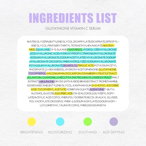 Glutathione Vitamin C Serum 50ml - Step-by-Step Discoloration Correcting Serum with Hyaluronic Acid & Niacinamide - Moisturizing & Hydrating K Beauty Skin Care (1.69 fl oz)