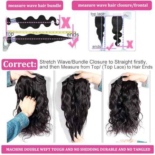 Human Hair Bundles Body Wave 20 22 24 26 Inch 100% Unprocessed Brazilian Body Wave 4 Bundles Human Hair Extensions for Women Quick Weave Natural Color