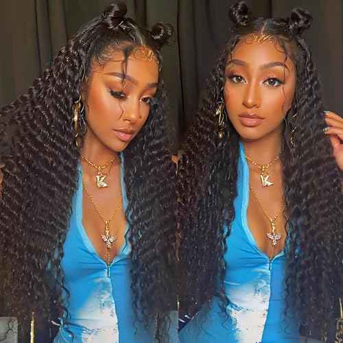 VibeFusion 13x4 HD Transparent Lace Front Human Hair Kinky Curly Wig 200% Density Glueless Pre Plucked Pre-Cut 18 Inch Women's Wig