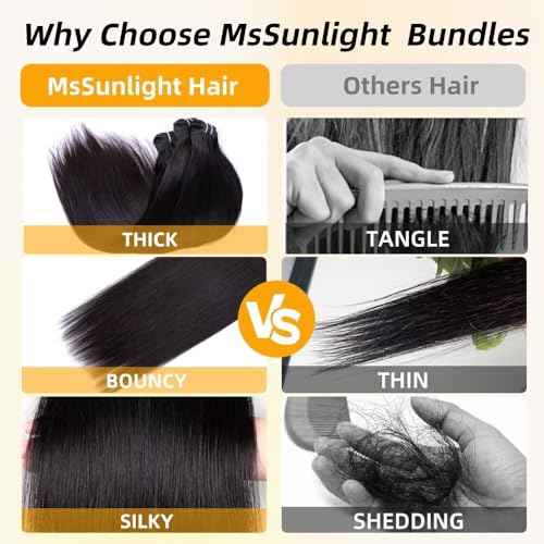 15A RAW Virgin Human Hair Bundle 100% Unprocessed Brazilian Straight Human Hair Extensions Weave Bundles NO.1 Quality One Direction Cuticles Raw Hair Extension Can Be Dyed Bleached Thick Ends 28 Inch