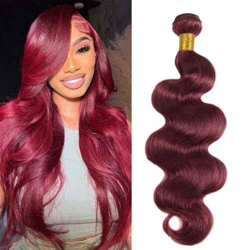 Burgundy Bundles Human Hair Body Wave 24 Inch Bundle Brazilian Hair Wine Red Body Wave Human Hair Extensions