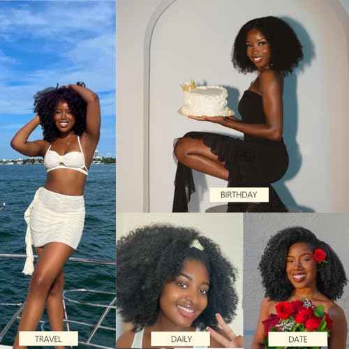 Afro Kinky Curly Human Hair Wig 4x4 HD Lace Front Wigs 210 Density Glueless Wigs Human Hair Pre Plucked Brazilian Kinky Curly Wigs in Curly Edges for Black Women