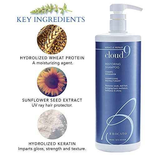 Brocato Cloud 9 Restoring Shampoo, 32 Fl Oz | Miracle Repair, Moisturizing, Hydrate, & Revitalizing Shampoo | For Weak, Dull, Dry, & Damaged Hair | Restore Resilience, Health & Shine