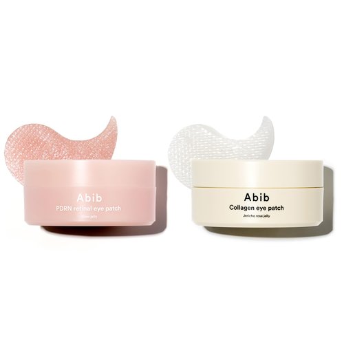Abib PDRN & Collagen Eye Patch (60ea) Duo: Korean Under Eye Patches for Puffy and Dark Circles, Korean Skin Care Set
