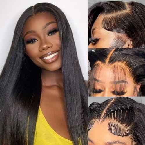 LICHANG 13x4 Lace Front Wigs Human Hair 200 Density 13x4 HD Frontal Human Hair Lace Front Wigs Straight Wigs Human Hair Straight Glueless Wigs Human Hair Pre Plucked for Women 24 Inch