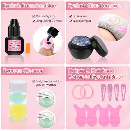 484 Pcs Lash Extension Kit for Beginners, Professional Eye Lashes Extension Kit