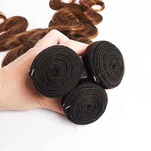 Human Hair Bundles 8 10 12 Inch Chocolate Brown P4/30 Body Wave Bundles Human Hair 100% Unprocessed Soft Sewn In Hair for Black Women with Double Weft