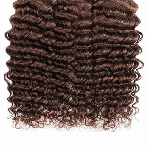 Chocolate Brown Bundles Human Hair 26 28 30 Inch Deep Wave Dark Brown 4 Color Human Hair Bundles Unprocessed Brazilian Virgin Hair Quick Weave Hair for Black Women