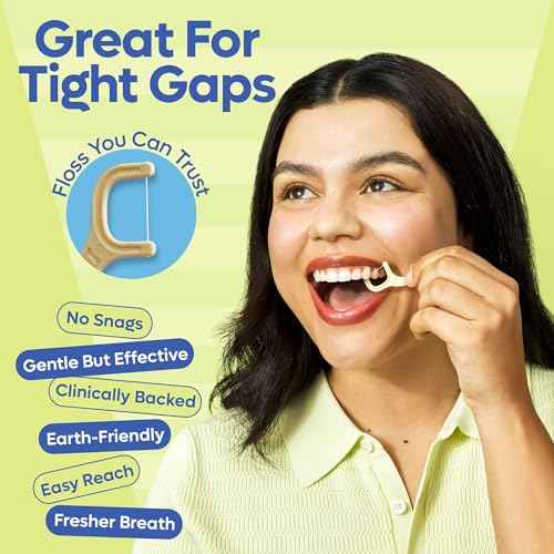 SmartLifeco Eco-Friendly Dental Floss Picks (300ct) - The Original Straw Wheat Flossers, Superior Anti-Shred Thread for Tight Gaps, Zero Waste Tooth Pick for Adults, Soft on Gum & Teeth, Vegan, Mint