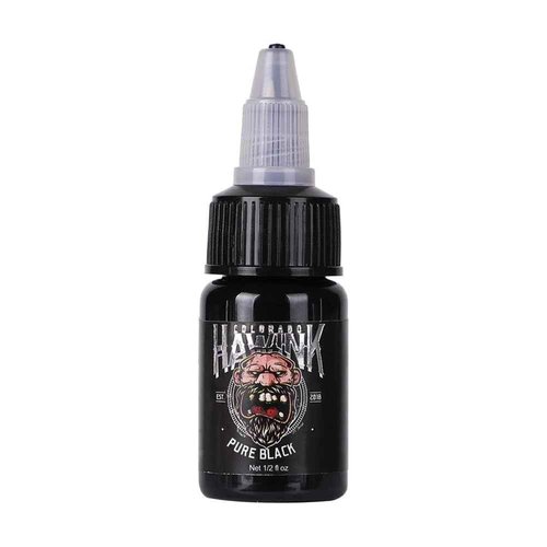 Hawink Tattoo Ink, 1/2oz (15ml) Tattoo Supply Ink USA Vegan Pigment linnig Pure Black TI203-15-001