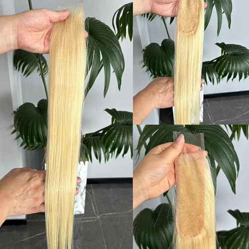 2x6 Long Deep Parting HD Swiss Lace Melt Skin Lace Closure Raw Hair Materials Straight Style Much Fuller with Natural Hair Line Human Hair Natural Black Color (14inch, HD 2x6 613 lace closure)