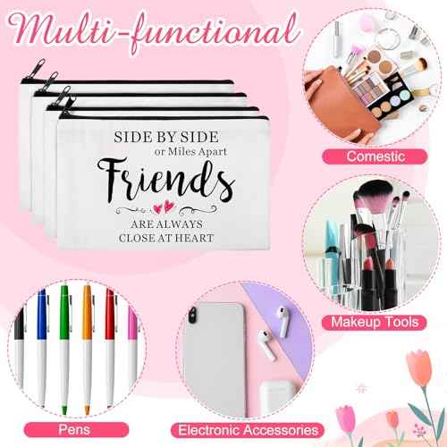 Abbylike 20 Pieces Friends Group Gifts Bulk for Women Friendship Bracelets Makeup Bags Christmas Friendsgiving Long Distance Presents for White Elephant Gifts for Friends Birthday Family Sister