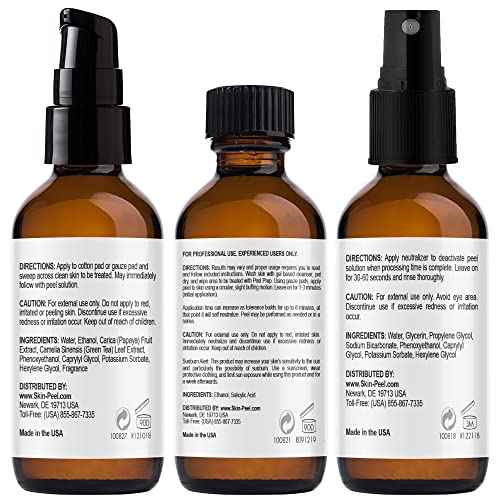 MedPeel Salicylic Acid 20% Essential Peel Kit, Includes Peel, Prep, Neutralizer, Medium Strength Professional Grade Chemical Face Peel for all Skin Tones, 1oz/30ml (Kit of 3)