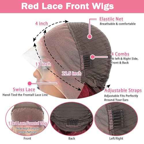 99J Burgundy wig human hair 13x4 body wave lace front wigs human hair 180 Density Pre Plucked Glueless Wine red colored lace front wig for Women 30inch
