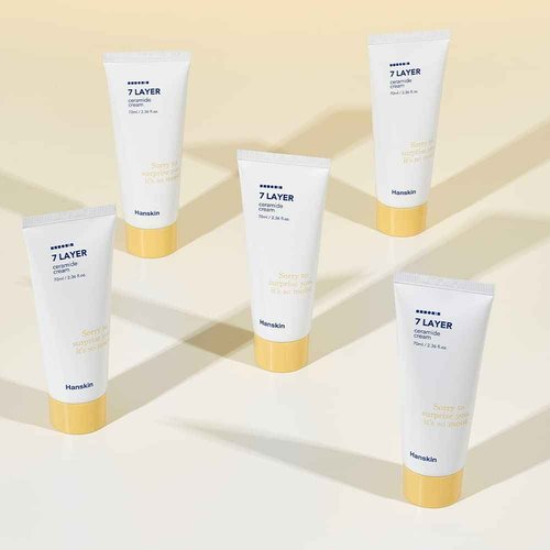 Hanskin 7 Layer Ceramide Cream, Lasts for 48 Hours, 2.4 fl. oz, 70ml, Moisturizes Dry Skin, Moisturizer, For All Type, Sensitive Skin, Redness, Boosting Calming Cream
