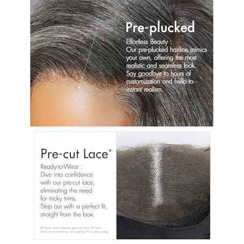 LUVME HAIR Salt & Pepper Layered Bob Glueless Pre-Cut Lace Wig Gray Wigs For Women Short Grey Hair Glueless Bob Wigs Pre Plucked Pre Cut Pixie Cut