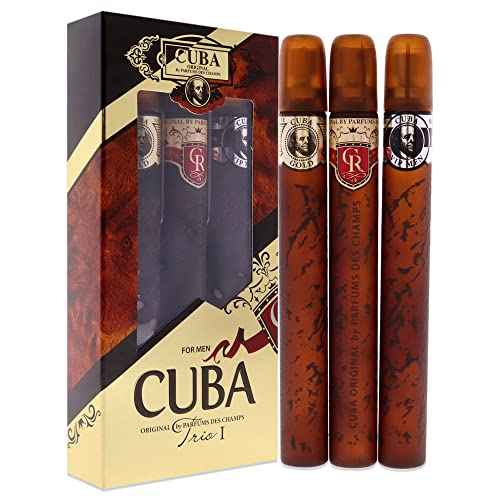 Cuba Trio Best 1 Gift Set |(3 x 1.17 Oz Eau De Toilette Spray) Gold, VIP, Royal | Fragrance For Men