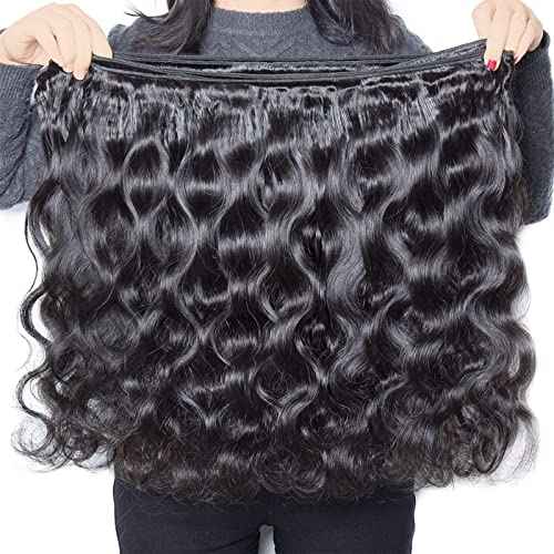 Bundles with Closure Human Hair Body Wave 100% Unprocessed Brazilian Virgin Hair Bundles with Closure£¨16 18 20+14£©Hair Extensions with 4x4 Free Part Lace