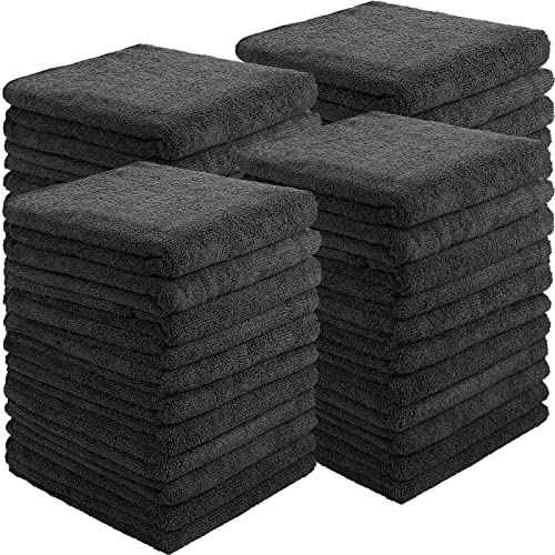 Panelee 36 Packs of Bleach Proof Towels Microfiber Absorbent Salon Towels Bleach Resistant Salon Hand Towels for Gym, Bath, Spa, Shaving, Shampoo, Home Hair Drying, 16 x 28 Inches (Black)