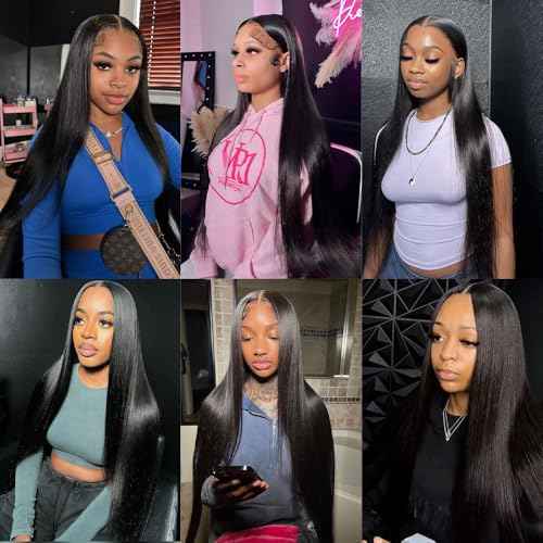26Inch Clip in Hair Extensions Real Human Hair Straight 8Pcs Remy Hair Extensions Clip in Human Hair with 18Clips Double Lace Weft 120g Natural Black