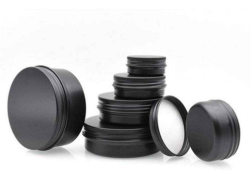 3 oz.Tins Black Aluminum Metal Tin Round Screw Top Lid Containers Jars Metal Storage Tin Jars Aluminum Tin Cans Travel Storage Tins,for Lip Balm DIY Cosmetics Salves, 3oz./3 Ounce/90 ML,18 Pack
