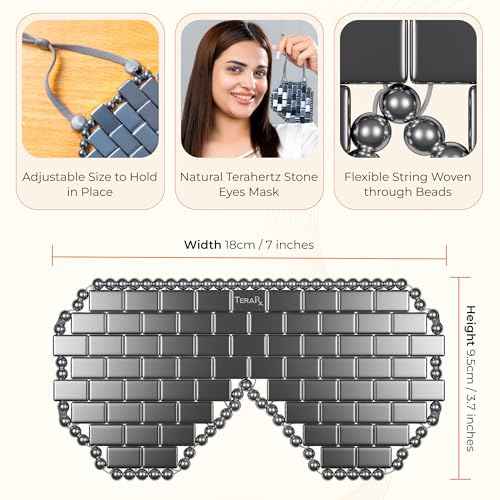 TeraRX¢ç Terahertz Eye Mask ? 100% Authentic Terahertz Stone Eye Mask for Cooling & Heating Therapy ? Easy To Wear Design with Secure Comfort Straps ? Relieves Puffiness, Eyes Fatigue & Fascial Tension